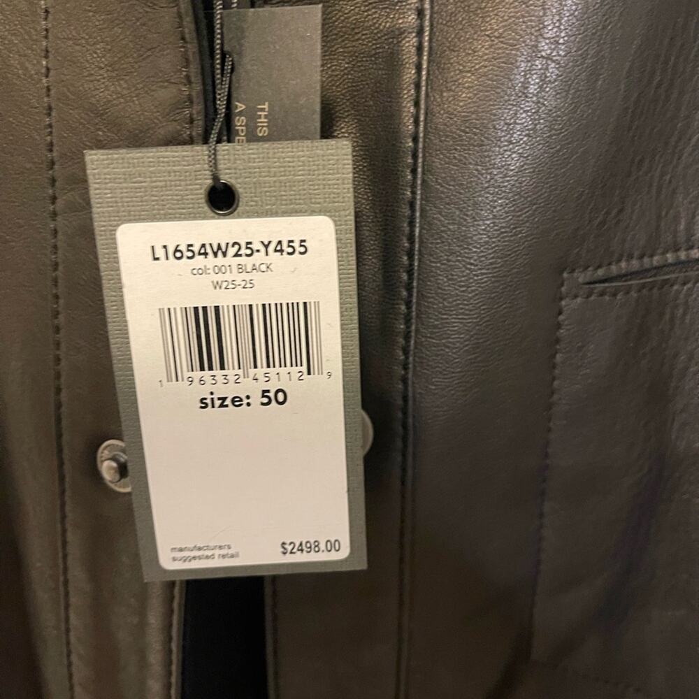 NWT: John Varvatos The Delancey Shirt Jacket in Black- 100% Sheepskin Size 50 - Picture 2 of 16